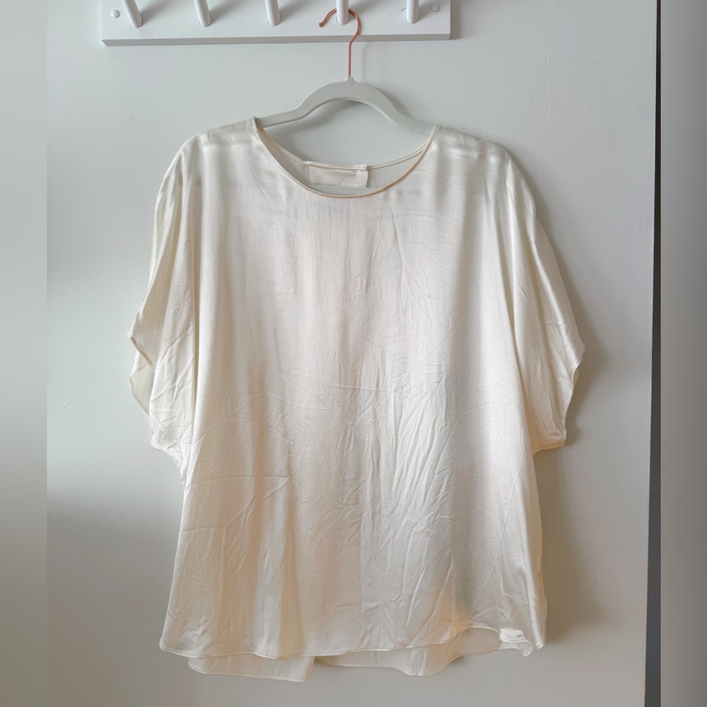 Banana Republic 100% Silk Cream Blouse XL